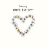 SP150 - Granny Happy Birthday (Daisy Heart) Birthday Card